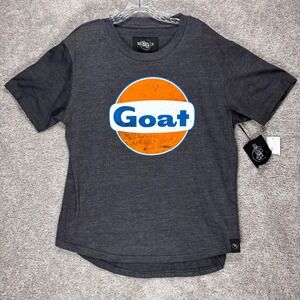 Brooklyn Standard Mens Goat Graphic T-Shirt Charcoal Gray Gulf Logo L NEW